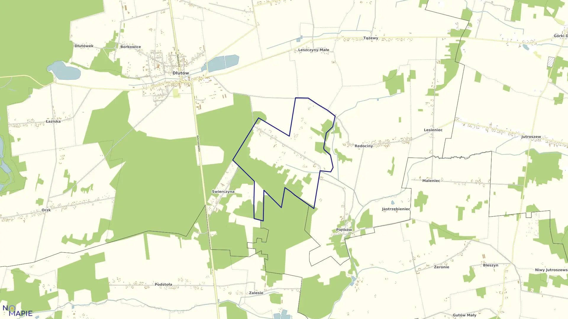 Mapa obrębu STOCZKI-PORĄBKI w gminie Dłutów