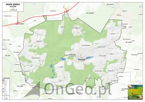 Mapa gminy Dłutów